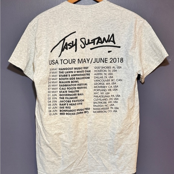 Tash Sultana 2018 Tour T-Shirt USA May/June Unisex Size Medium Heather Gray - Picture 3 of 6